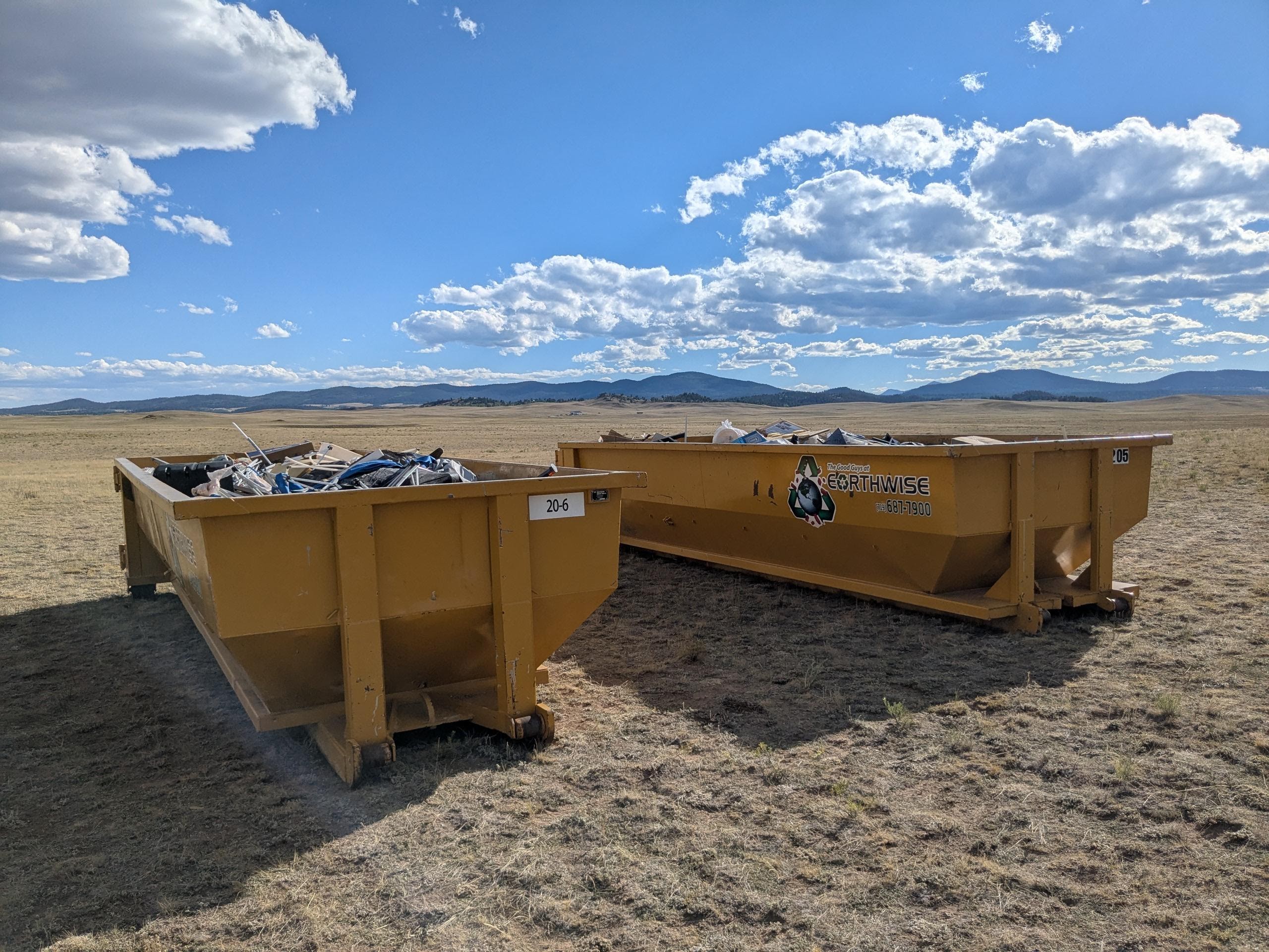 Festival dumpsters at sunset